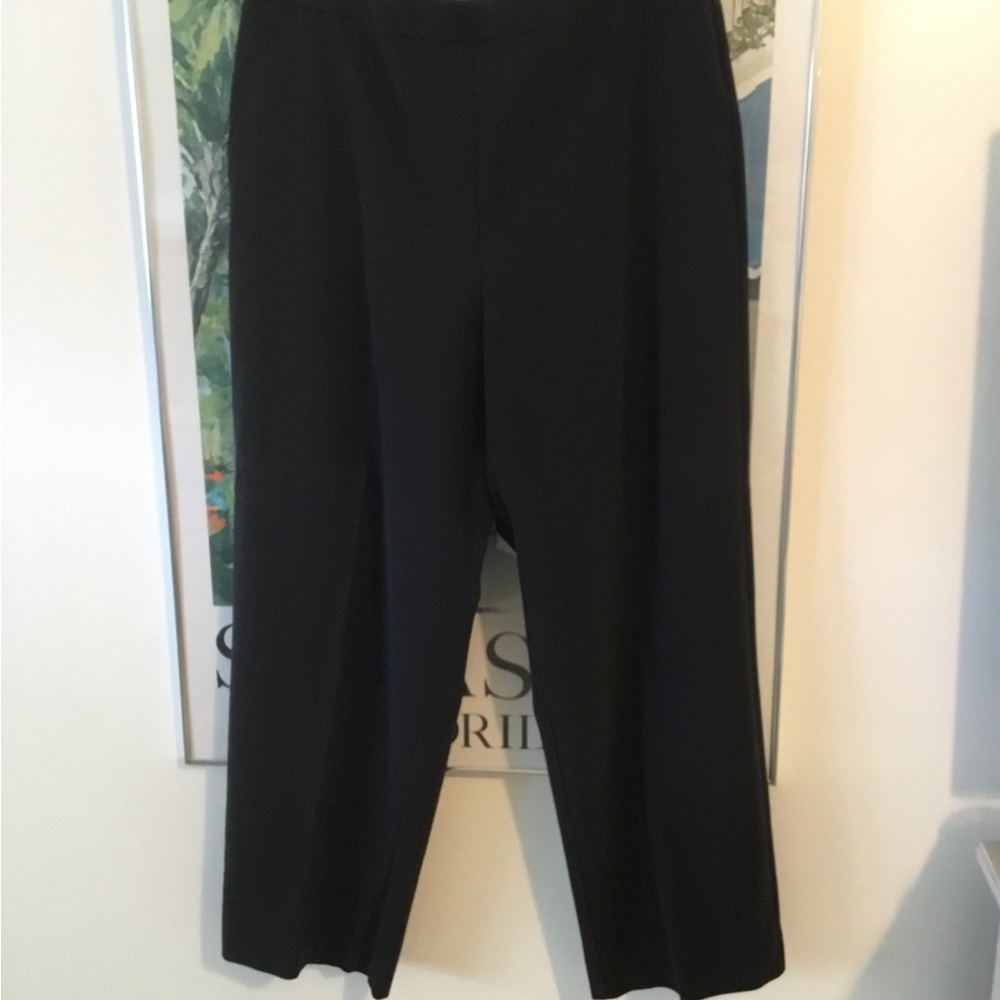 NAVY Blue Briggs Slacks Wide Leg. 16 women’s 2Pockets. 38”  long. Pull on style